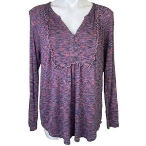 Matilda Jane Purple Planetarium Button Front Blouse size small EUC